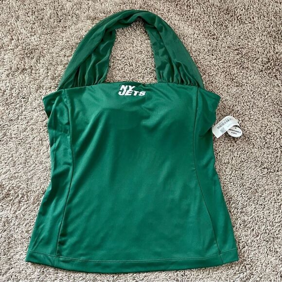 NFL All Sport Couture Green New York Jets Sports First Down Halter Top SZ L NWT - Picture 3 of 11